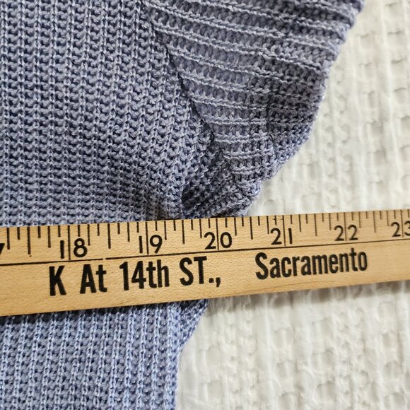 Vintage 90 Design Periwinkle Square Knit Button Front Top Size Small - Picture 12 of 12